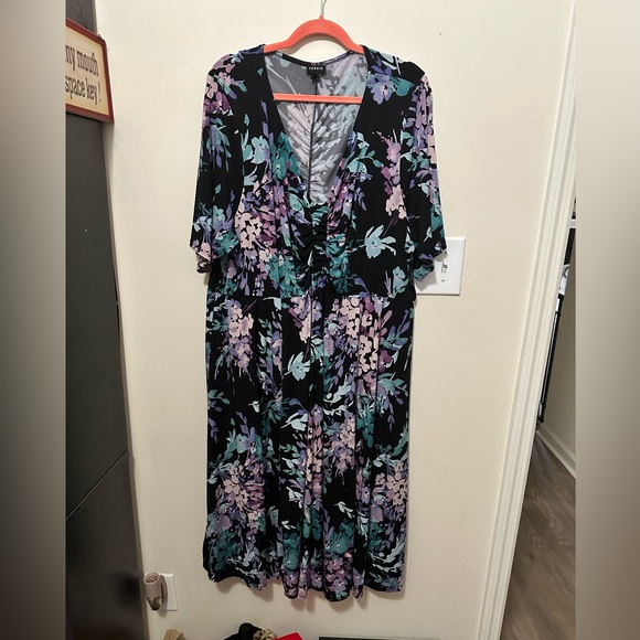 Torrid Midi Studio knit ruched front dress size 4 - Picture 2 of 9